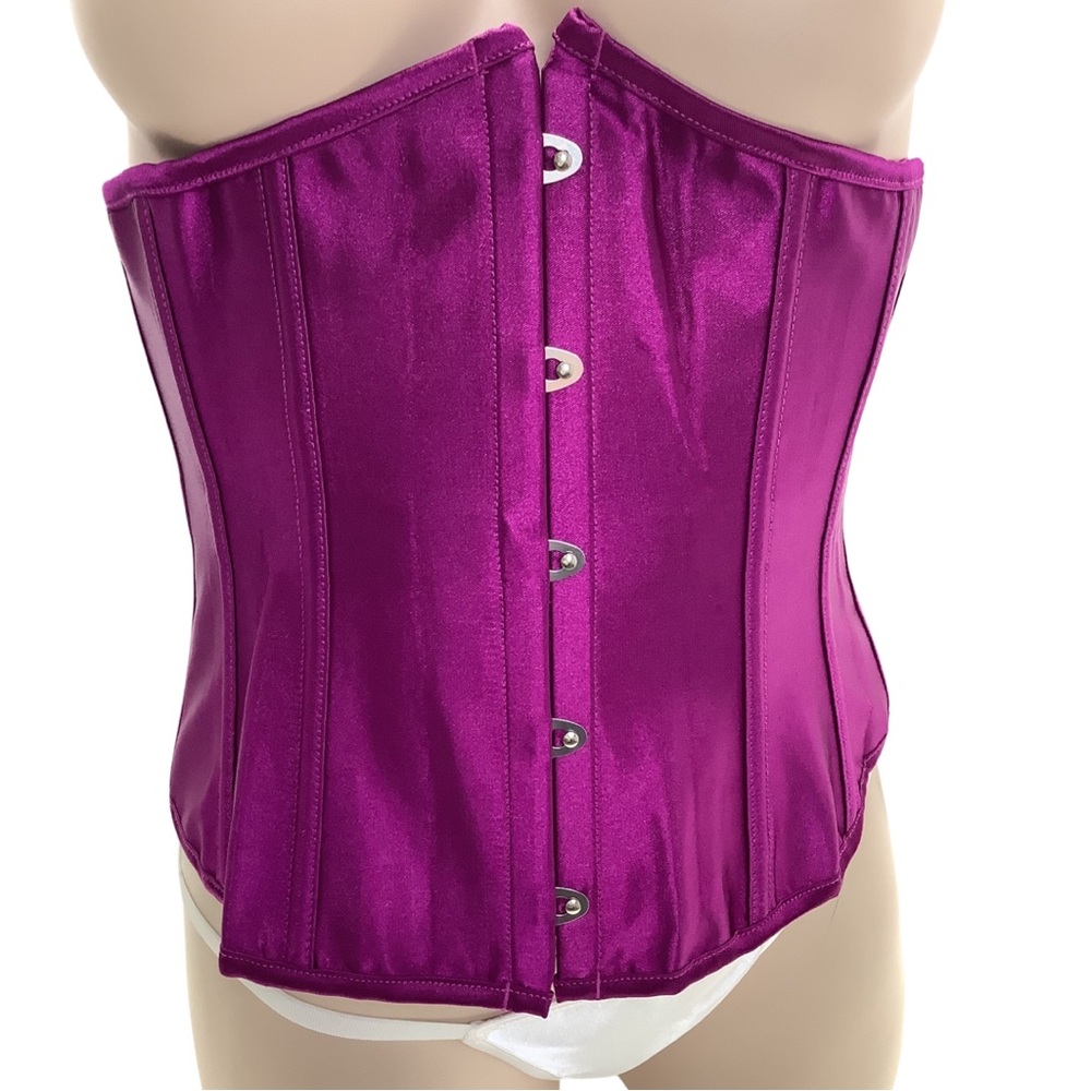 Under the Bust Waist Satin Corset with satin lace tie up on back